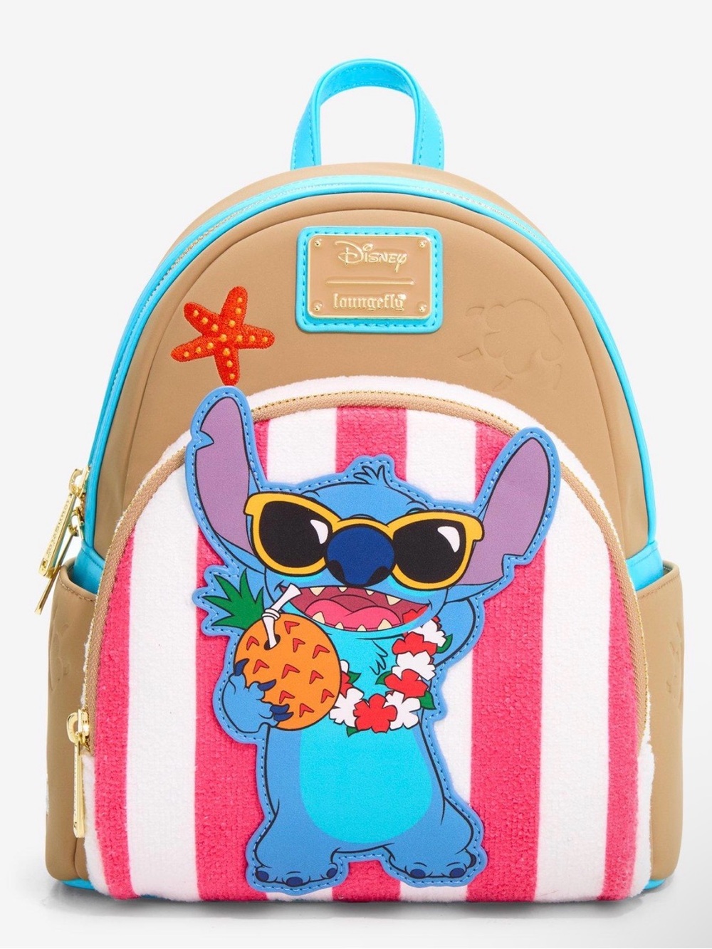 New Loungefly Disney Lilo & Stitch Beach Towel Stitch Mini Backpack